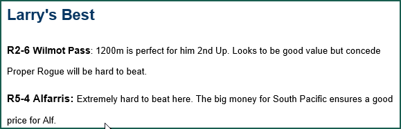 , Elite Raceday Message Explained