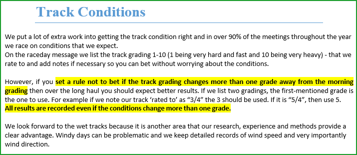 Importance of horse racing track conditions, Going (going, gone)